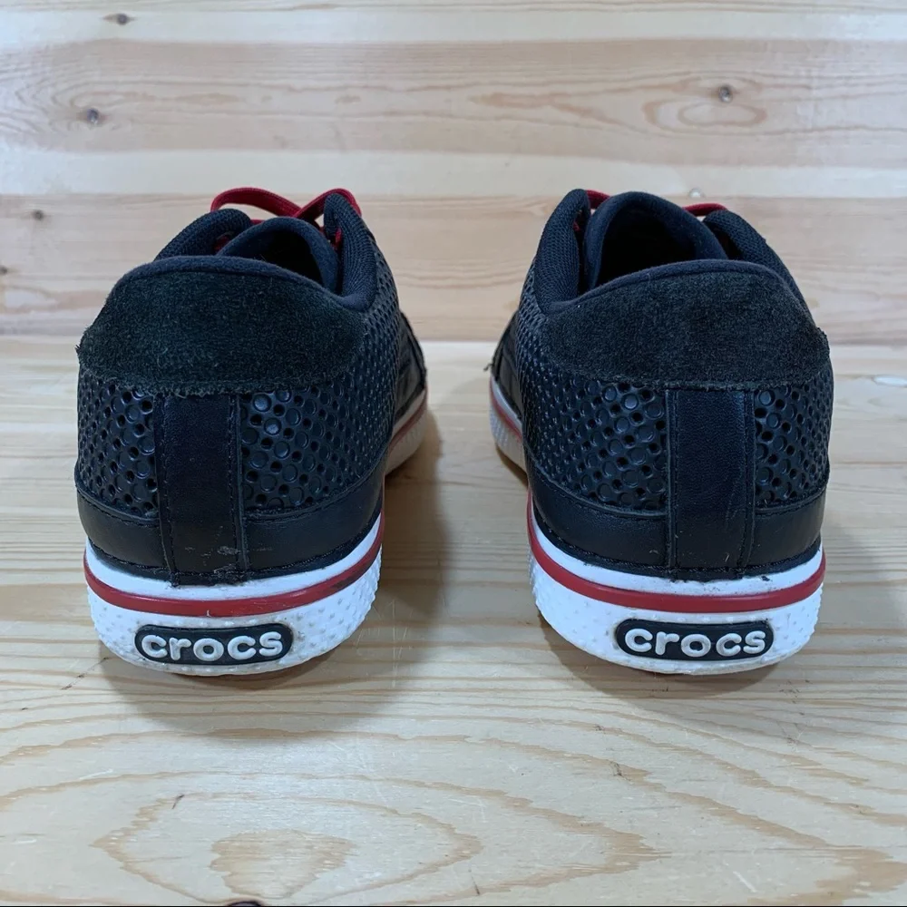 Crocs Hank Haney Drayden Golf Shoes Spikeless Men’s 7 Black Red White